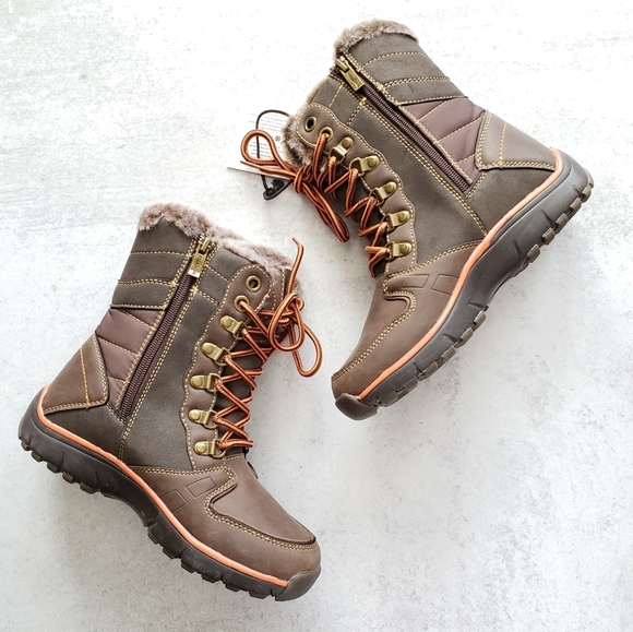 Santana Canada Nevis Faux Fur Winter Snow Boots Waterproof Brown SZ 6 - Picture 6 of 6